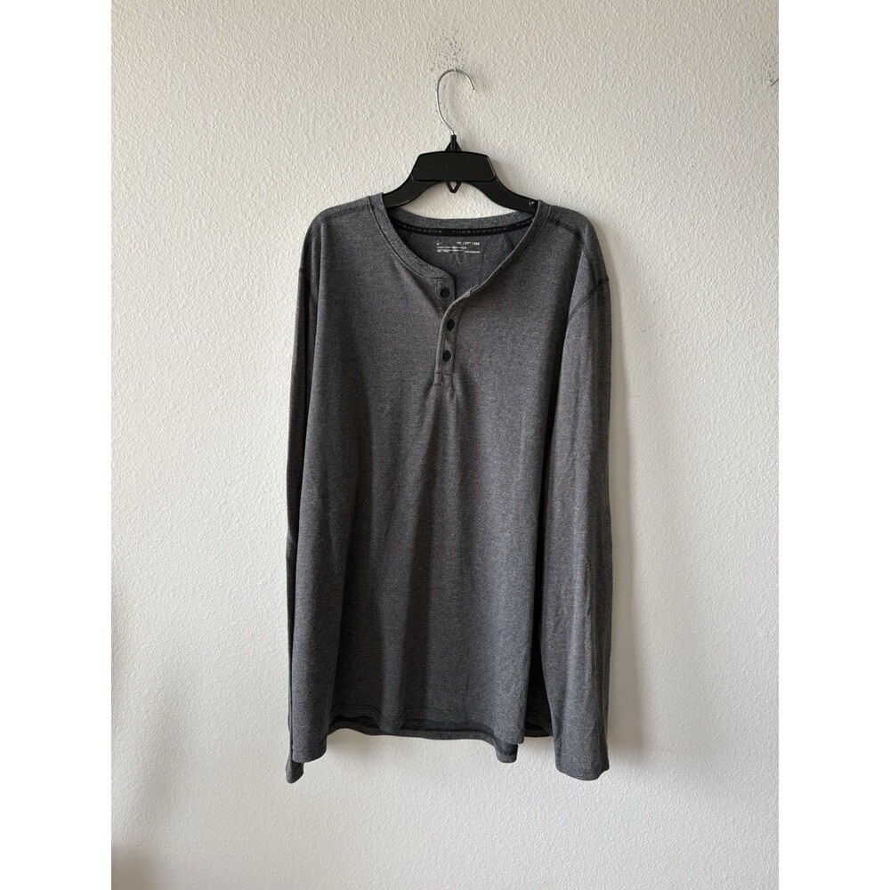 Under Armour Threadborne Henley Long Sleeve Shirt 2XL Gray HeatGear Loose